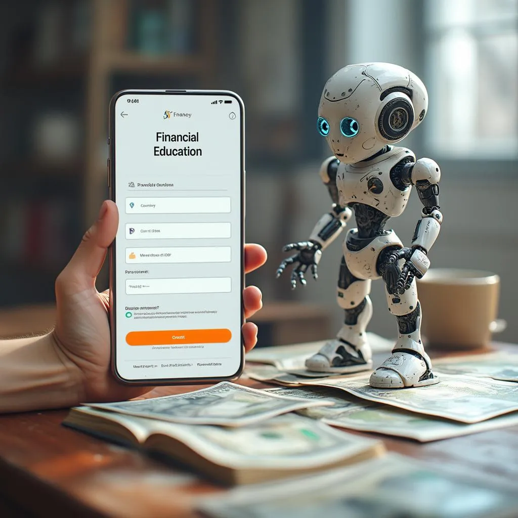 Utilisateur interagissant avec un tableau de bord financier IA